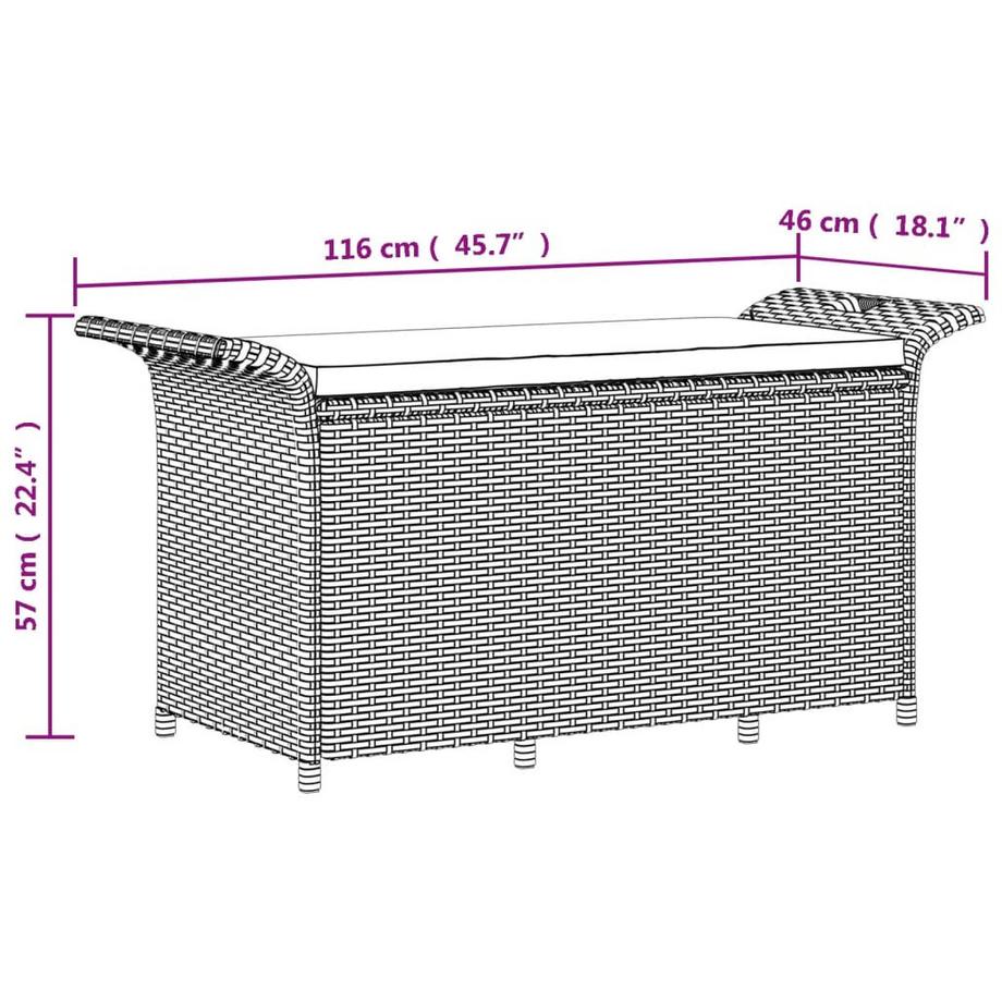 VidaXL Gartenbank poly-rattan  