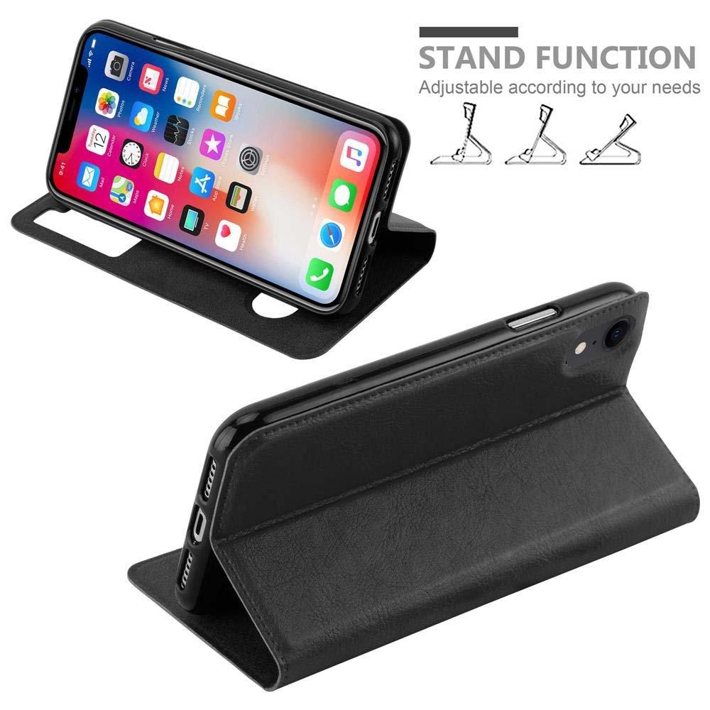 Cadorabo  Housse compatible avec Apple iPhone XR - Coque de protection avec fermeture magnétique, fonction de support et 2 fenêtres de visualisation 