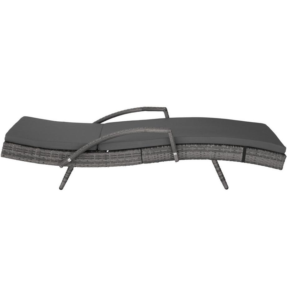 Tectake Aluminium Rattan Sonnenliege Océane wetterfest und UV-beständig 5-fach verstellbare Rückenlehne  