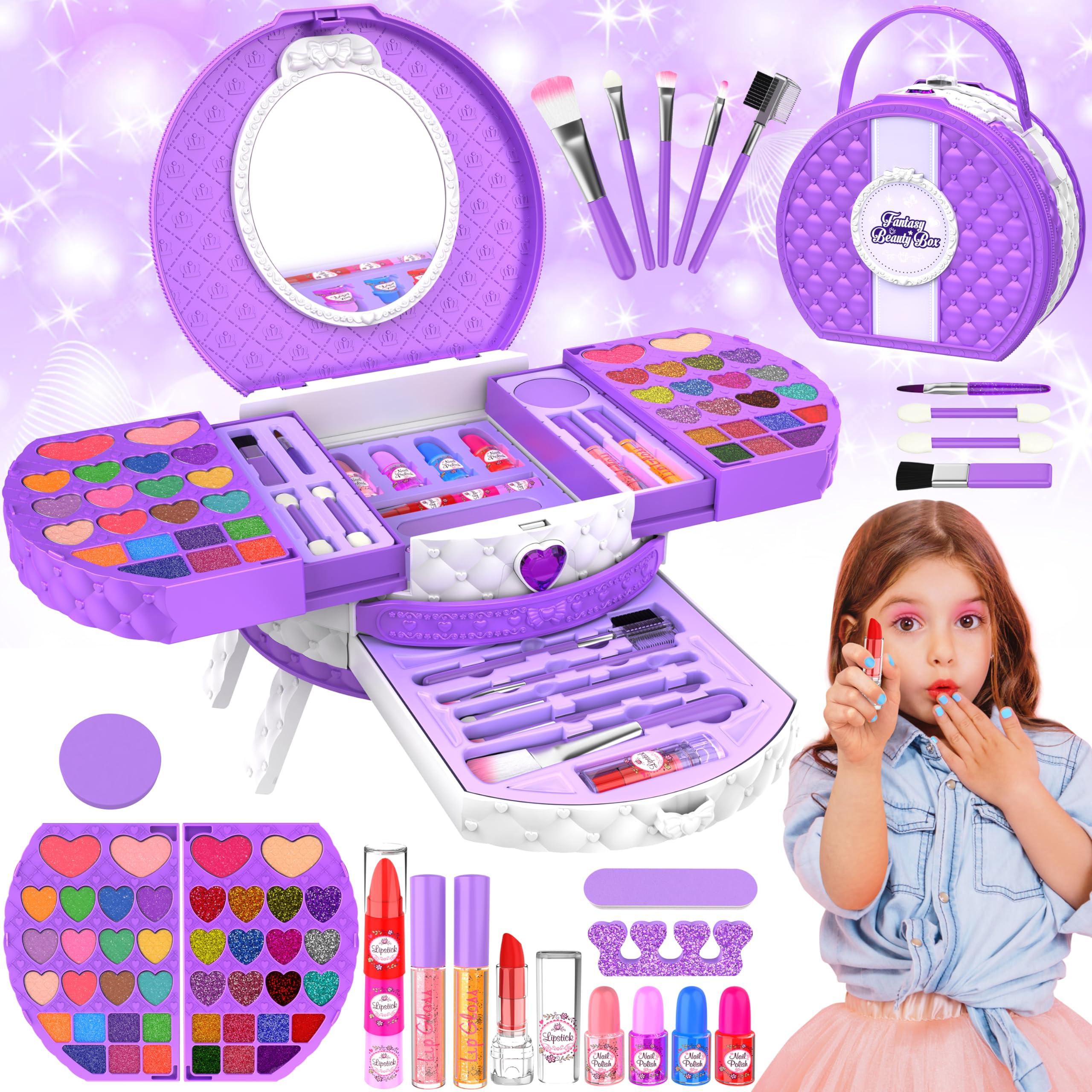 Activity-board  Kinderschminkset Schminkkoffer mit tragbarem Ständer, abwaschbares Make-up Kinderschminkset 