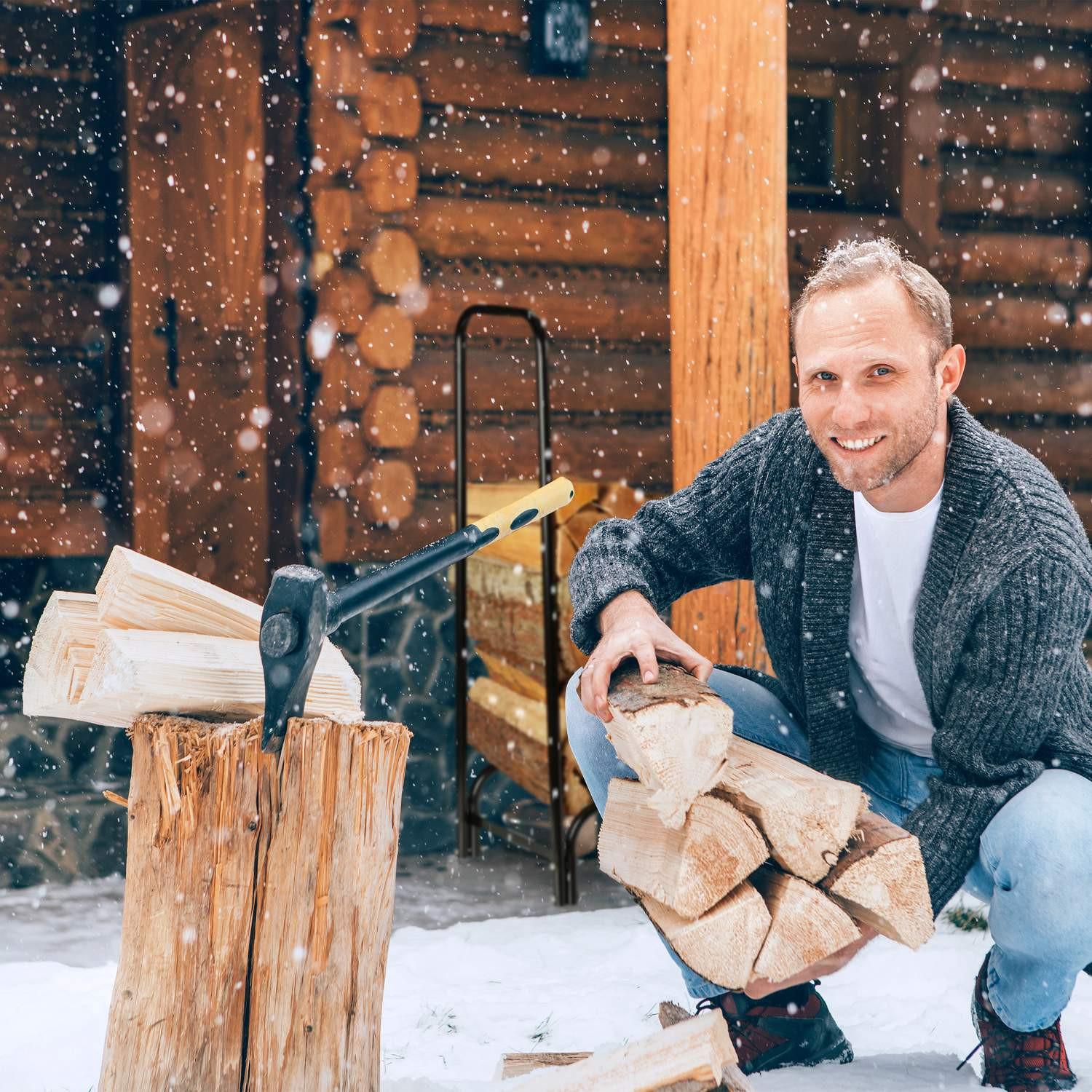 B2X Großes Brennholzregal aus Metall  