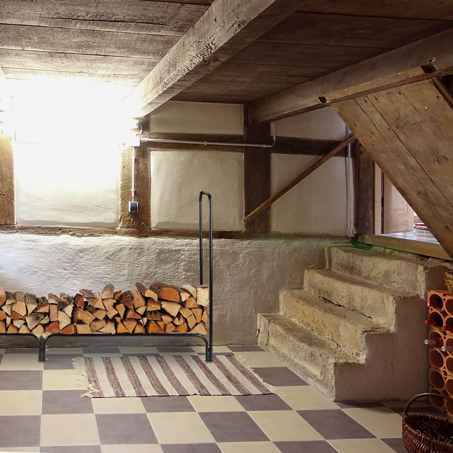 B2X Großes Brennholzregal aus Metall  