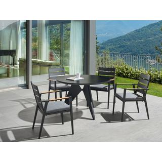Beliani Lot de 4 chaises de jardin avec coussins en Aluminium Moderne TAVIANO  