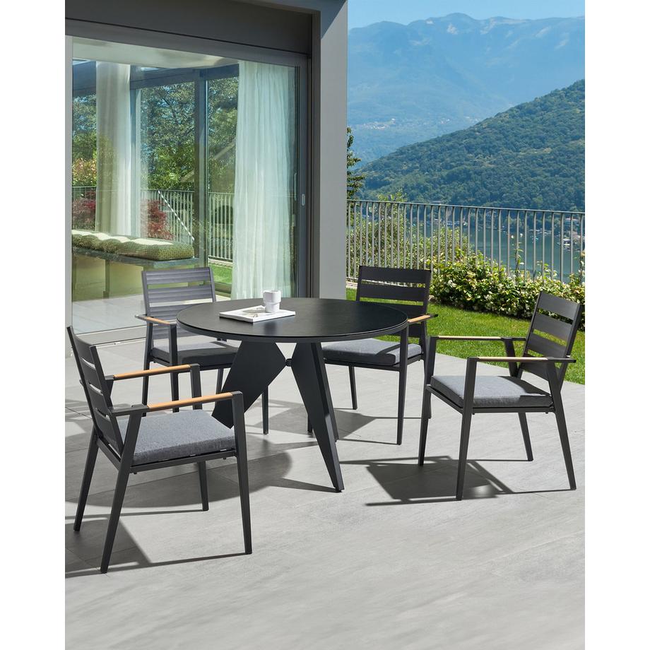 Beliani Set di 4 sedie da giardino con cuscini en Alluminio Moderno TAVIANO  