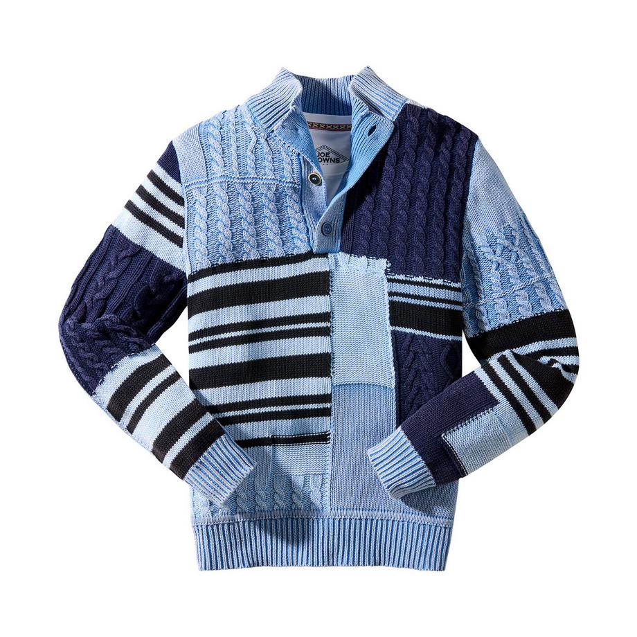 Joe Browns Pull à col montant en maille torsadée patchwork  