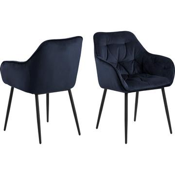 Chaise de salle à manger avec accoudoirs Shields bleu (1 pièce)