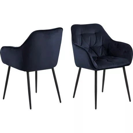 mutoni Sedia da pranzo con braccioli Shields blu (1 pezzo)  