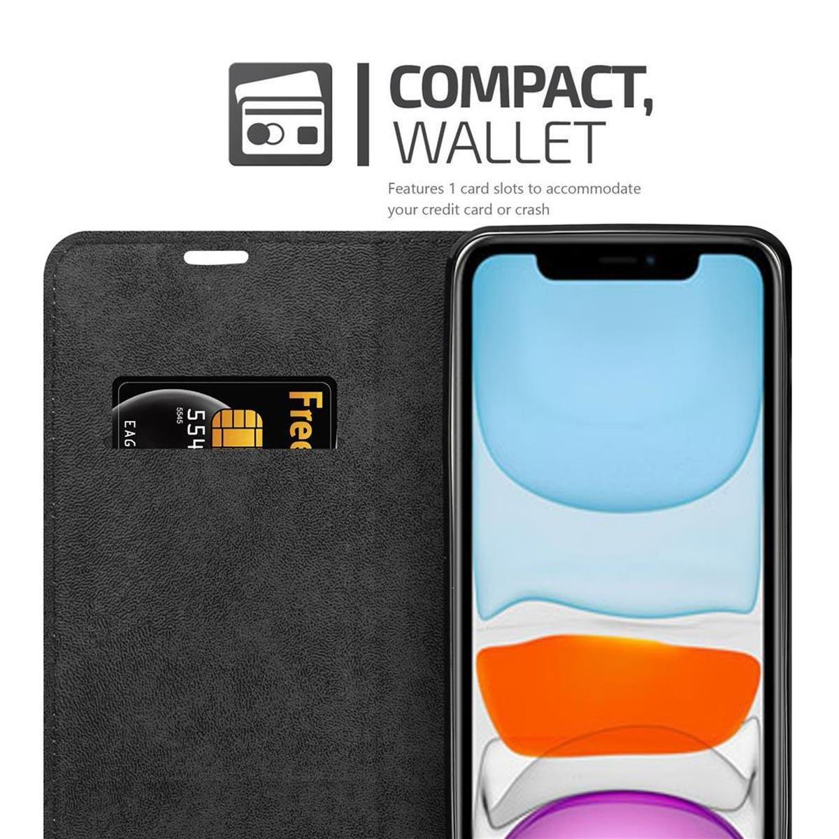 MONASAY IPhone 12 Mini Hülle Mit Kartenfach & Ständer - Burgund, Stoßfest, Mit Bildschirmschutz
