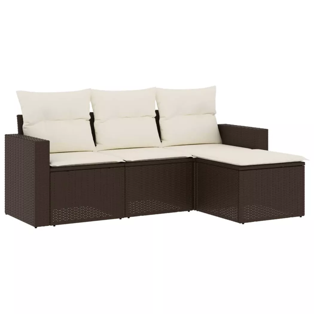 VidaXL - Garten sofagarnitur poly-rattan, One Size, Braun