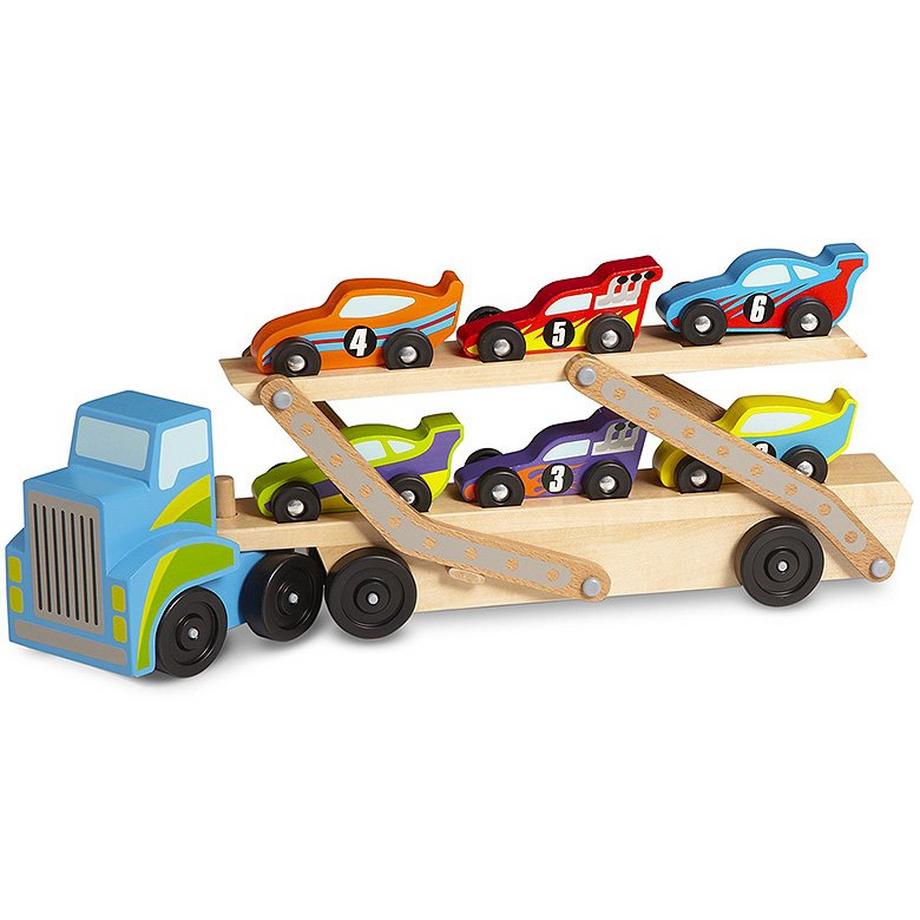 Melissa & Doug  Mega-Rennwagenlaster 