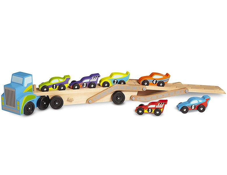 Melissa & Doug  Mega-Rennwagenlaster 