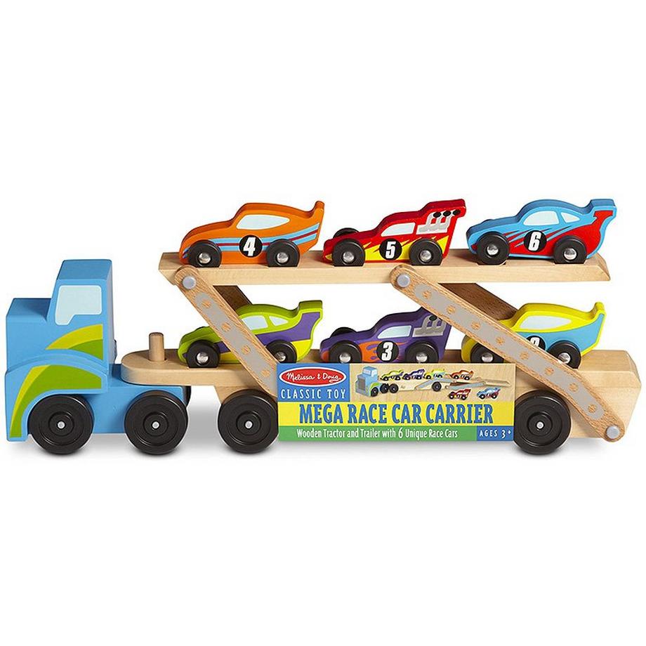 Melissa & Doug  Mega-Rennwagenlaster 
