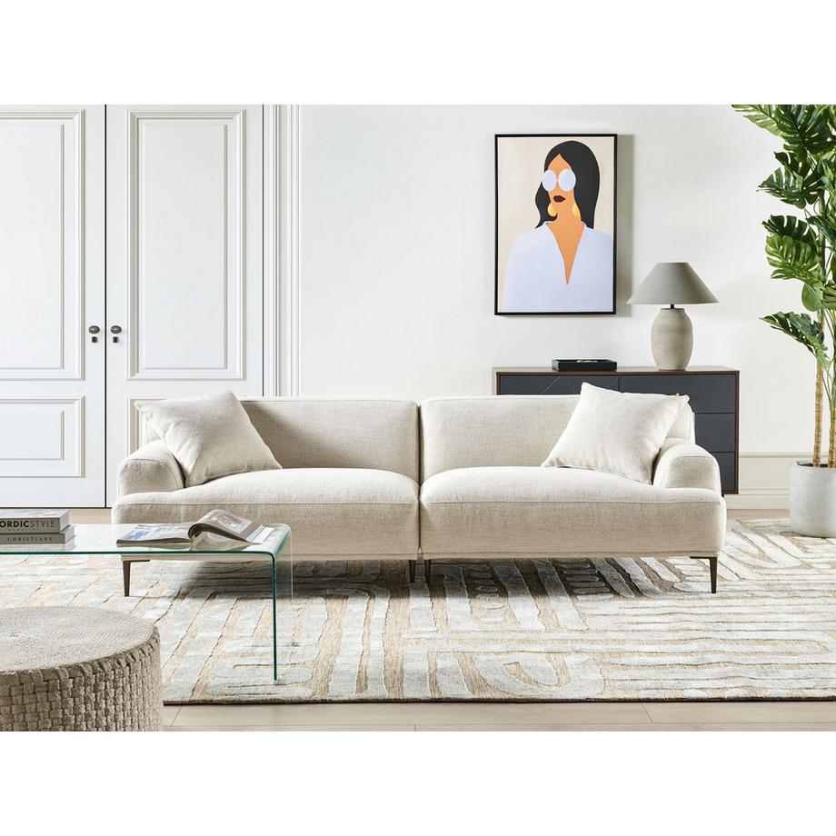 Beliani Canapé 3 places en Tissu Rustique MATILA  