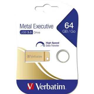 Verbatim  USB DRIVE 3.0 METAL EXECUTIVE 64GB GOLD 