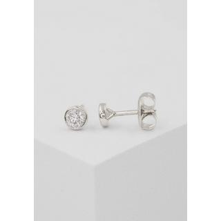 MUAU Schmuck  Clous d'oreilles solitaires monture or blanc 750 diamants 0,50ct. 6,5mm 