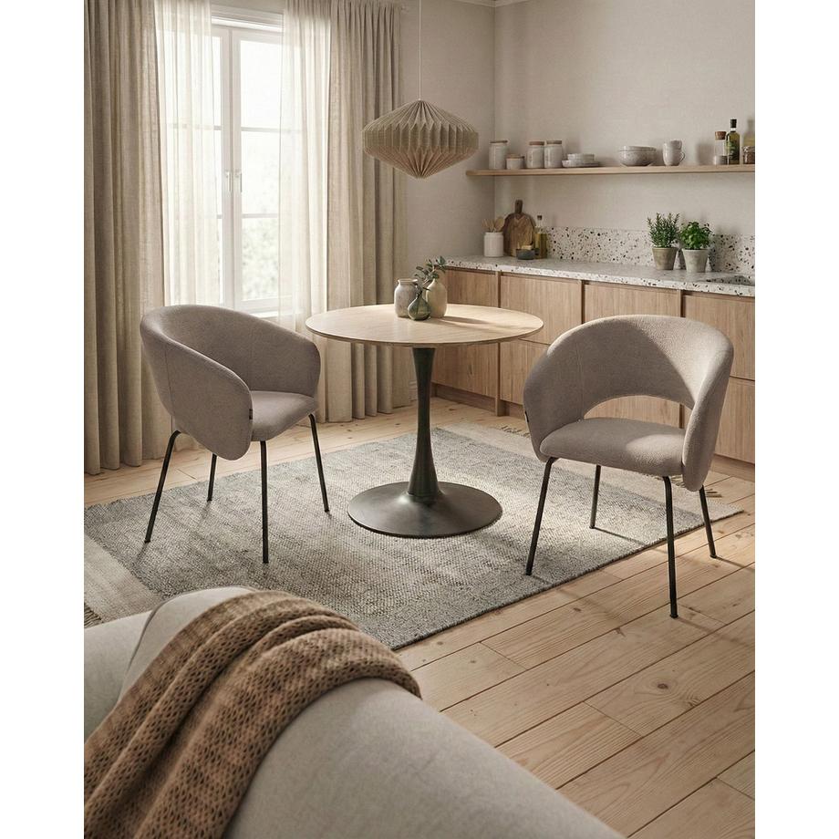 Beliani Lot de 2 chaises de salle à manger en Tissu Traditionnel BLAKELY  