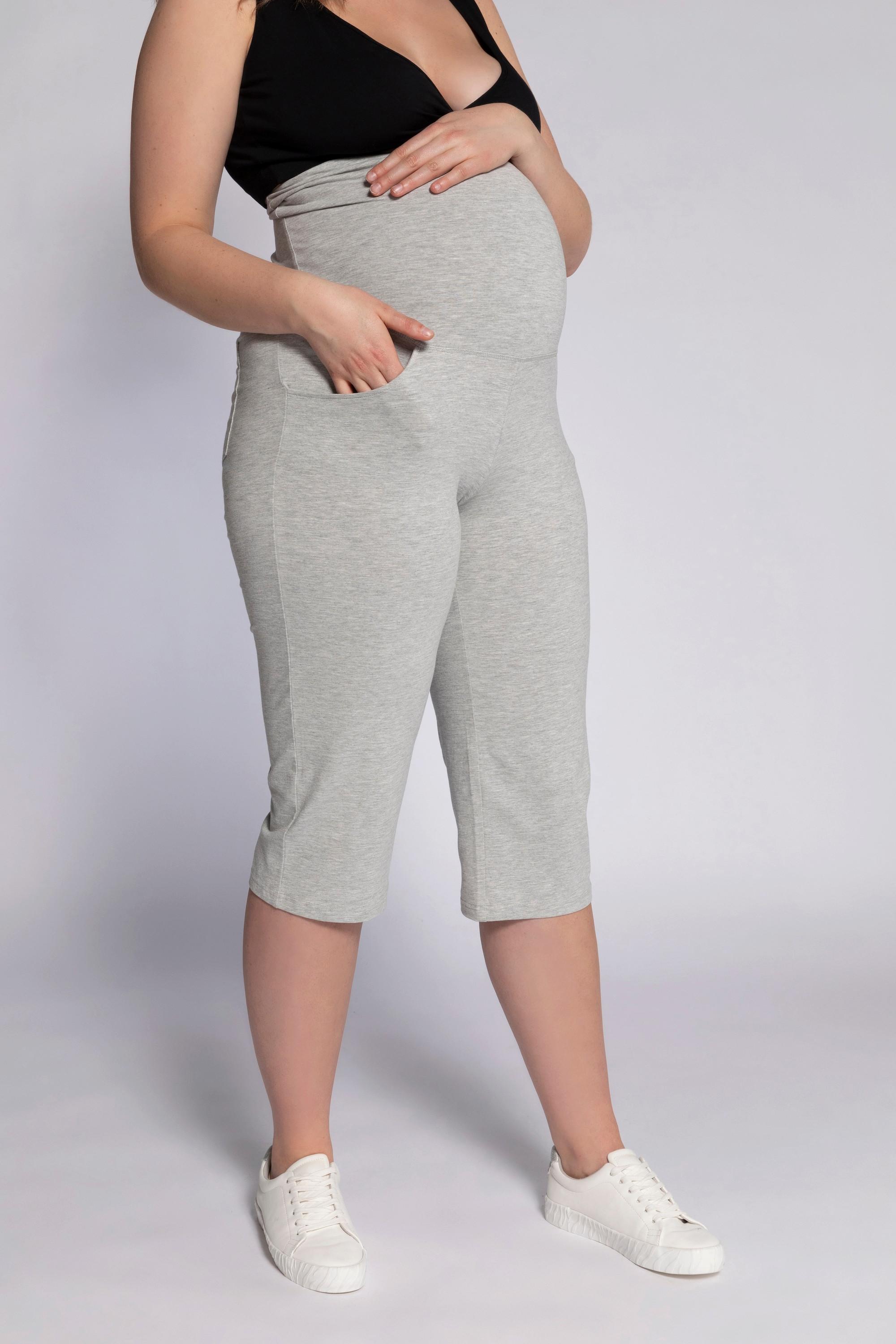 Ulla Popken  Pantaloni Capri pré-maman Bellieva in cotone biologico GOTS con fascia elastica 