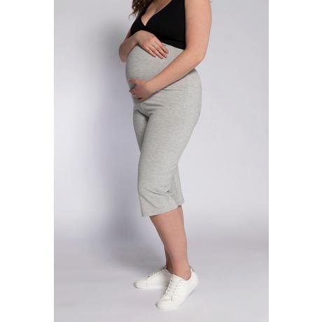 Ulla Popken  Pantaloni Capri pré-maman Bellieva in cotone biologico GOTS con fascia elastica 