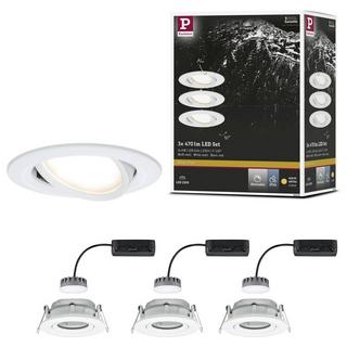 Paulmann Luminaire LED à encastrer Nova plus coin base pivotant IP65 rond 93mm 30° coin 3x6W 230V 2700K mat  