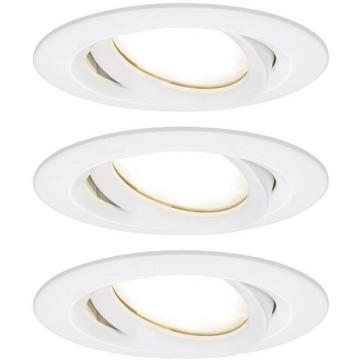 Luminaire LED à encastrer Nova plus coin base pivotant IP65 rond 93mm 30° coin 3x6W 230V 2700K mat