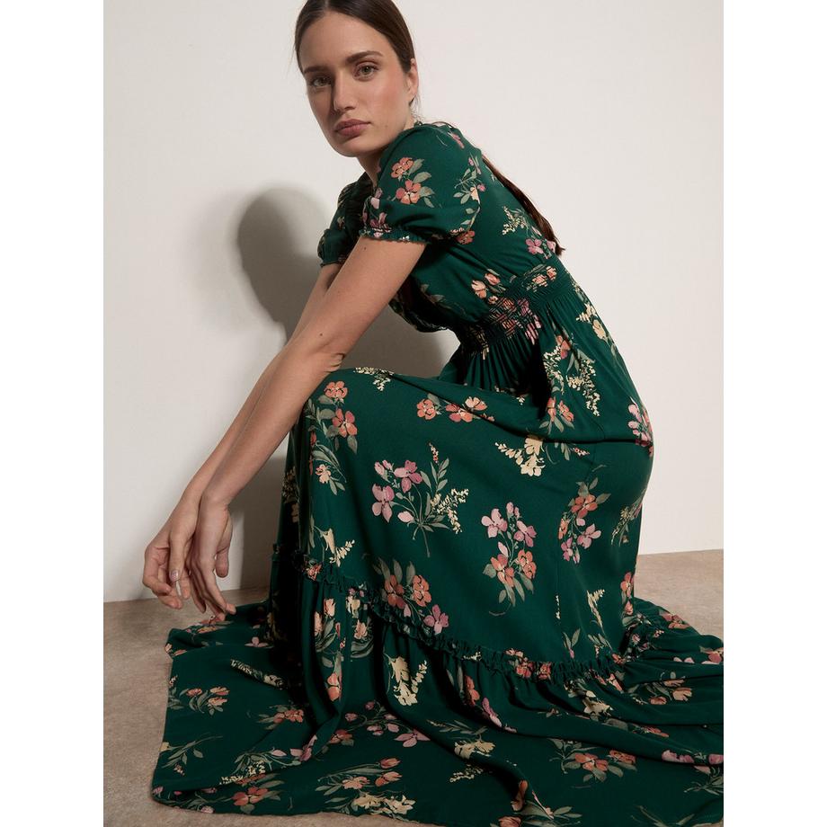APRICOT Robe Longue Motif Floral Aquarelle  
