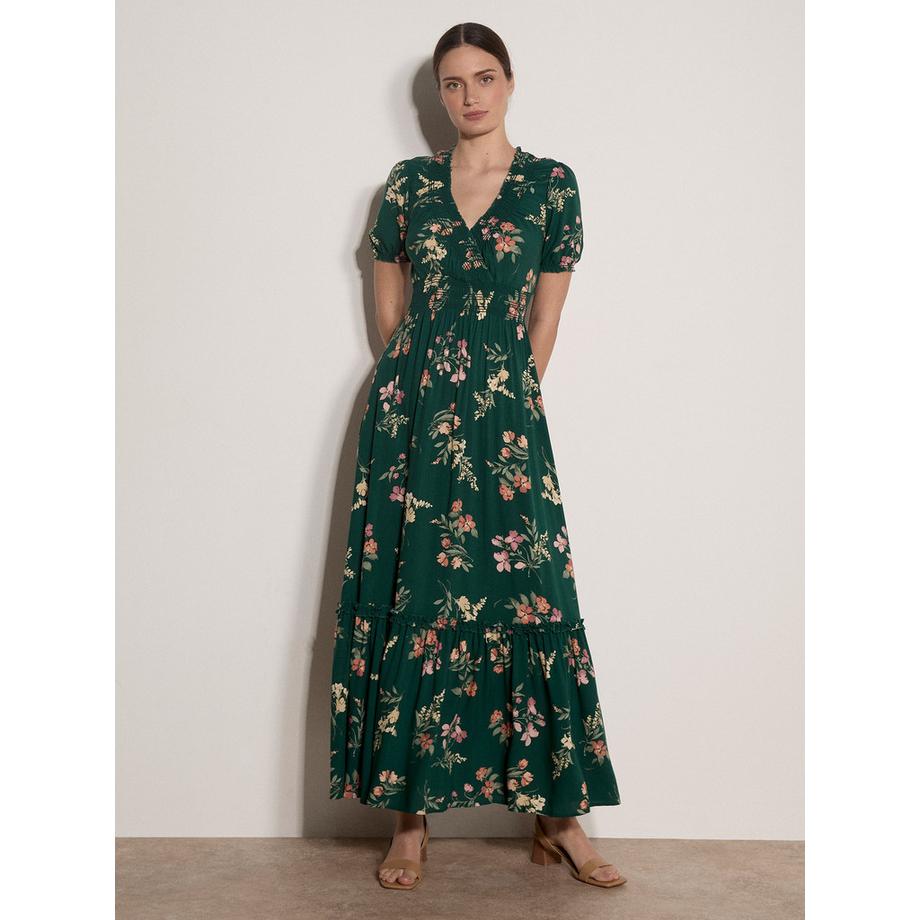 Robe longue à fleurs aquarellées