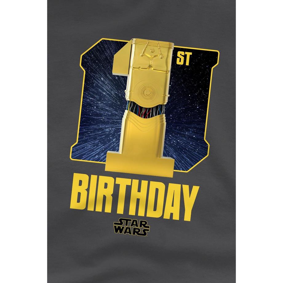 STAR WARS  Tshirt 1er anniversaire motif C3PO style espace Enfant 