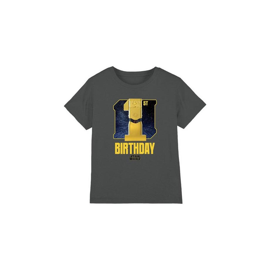 Tshirt 1er anniversaire motif C3PO style espace Enfant