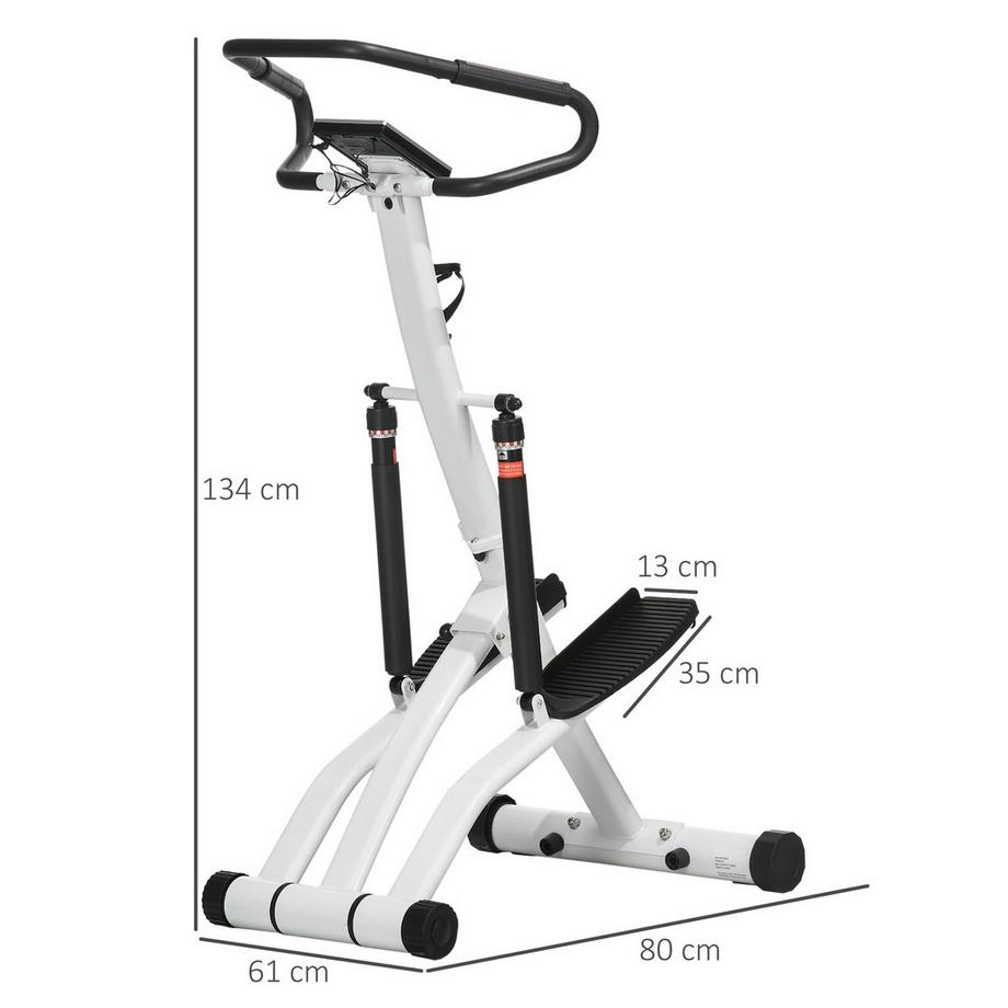 Northio  Stepper Con Maniglia, Cyclette Fitness Con Schermo Lcd, Cyclette Con 12 Livelli Di Resistenza Nero + Argento 80 X 61 X 134 Cm 