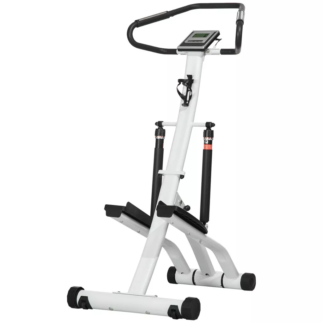 Northio - Stepper Mit Handgriff, Fitness Heimtrainer Lcd-Bildschirm, 12 Widerstandsstufen Schwarz+Silber 80 X 61 134 Cm, One Size