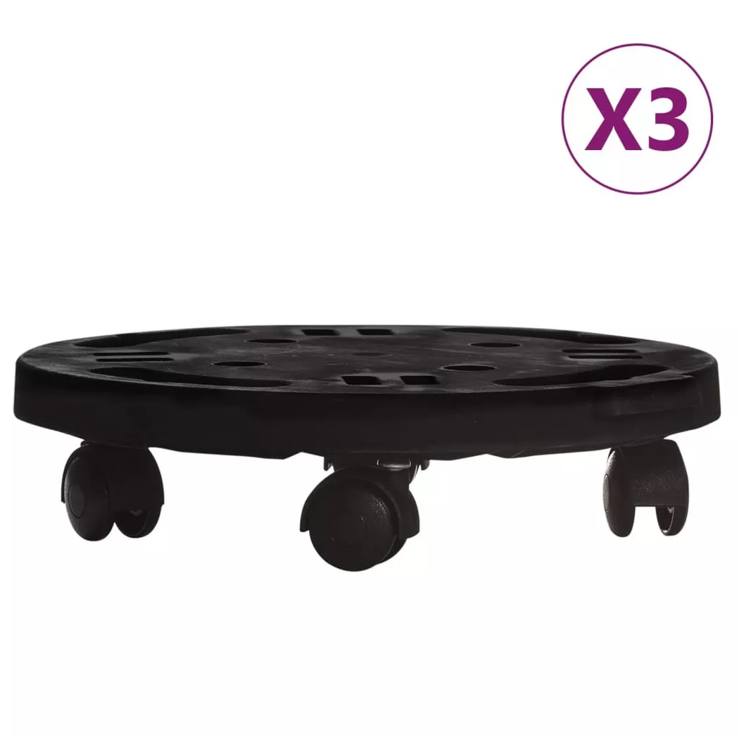 VidaXL - Pflanzenroller polypropylen, One Size, Schwarz