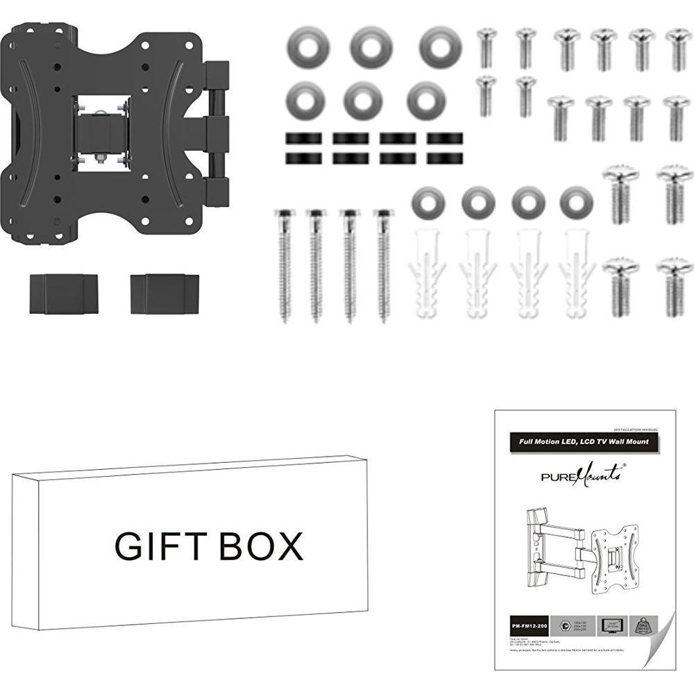 PureMounts  PureMounts PM-FM12-200 Supporto TV a parete 106,7 cm (42") Nero 