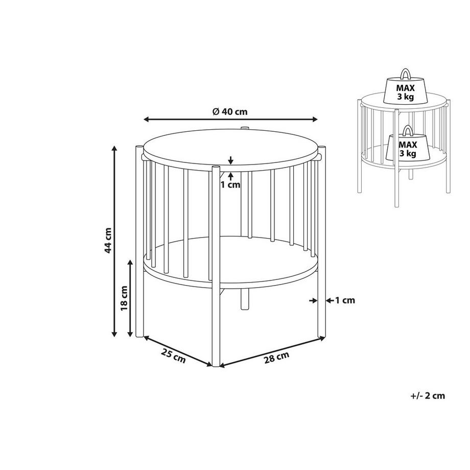 Beliani Beistelltisch aus MDF-Platte  OREANA  