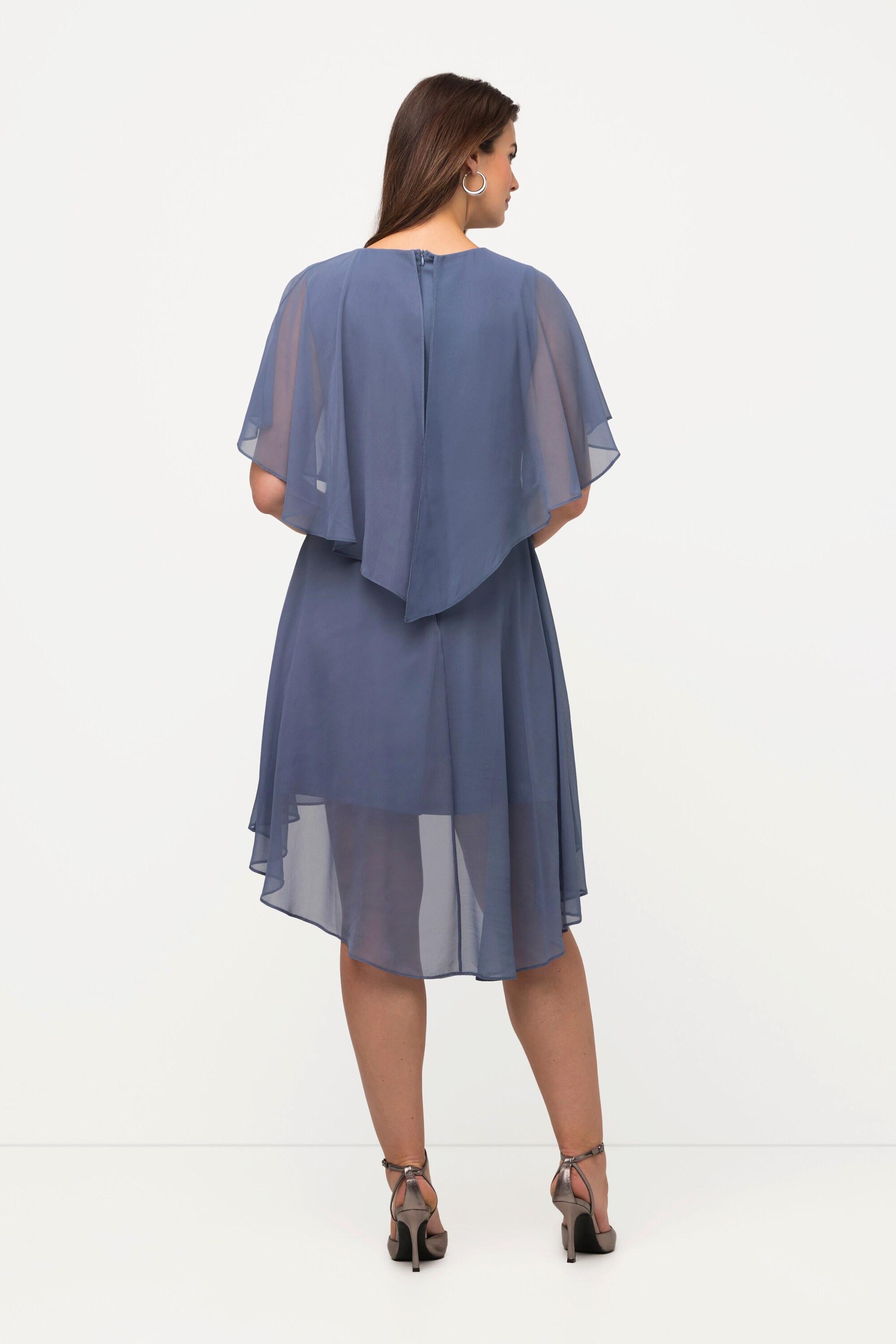 Ulla Popken  Abito da sera in chiffon con scollo a V, mezze maniche e sottoveste 