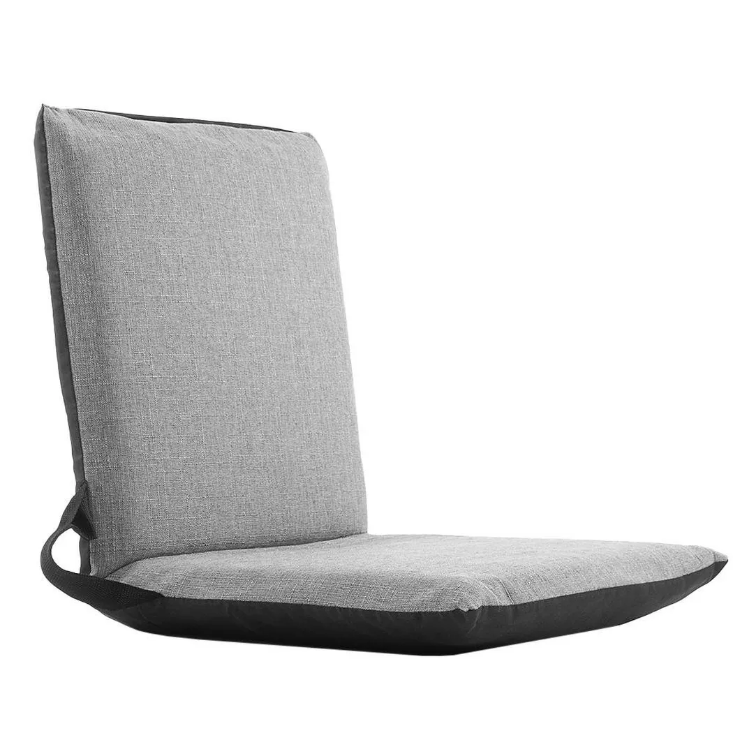 InnovaGoods® Silla de Suelo reclinable Sitinel, cómoda y Funcional, con Respaldo reclinable y cojín Acolchado, Color Negro y Gris, Material plástico y 60% algodón, Ideal para Relajarse y Descansar