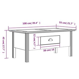 VidaXL tavolino da salotto Legno di pino  