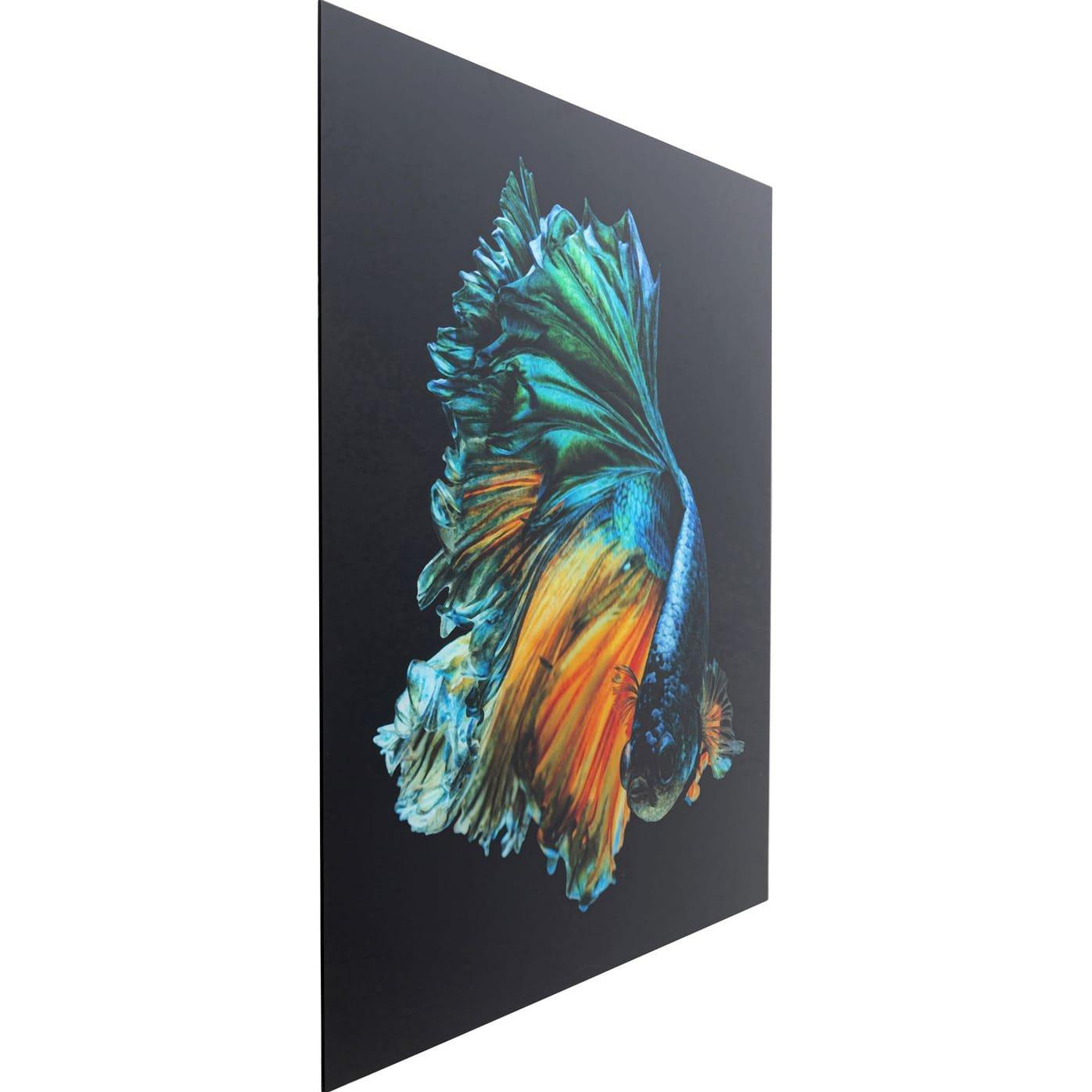 KARE Design Tableau en verre Aqua Queen Fish 100x100  