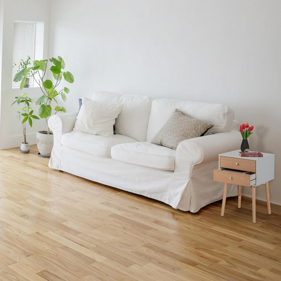 B2X Comodino bianco con 2 cassetti  