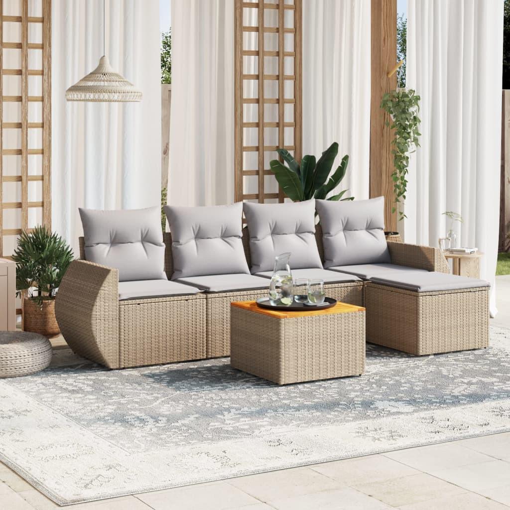 VidaXL set divano da giardino Polirattan  