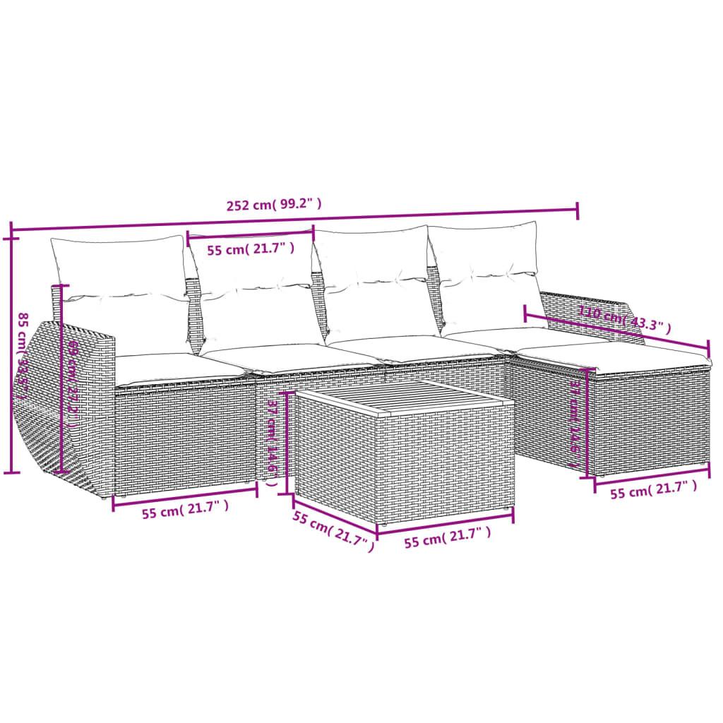 VidaXL set divano da giardino Polirattan  