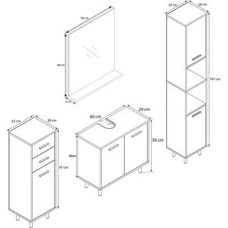 VCM 4-tlg. Badmöbel Set Landos  