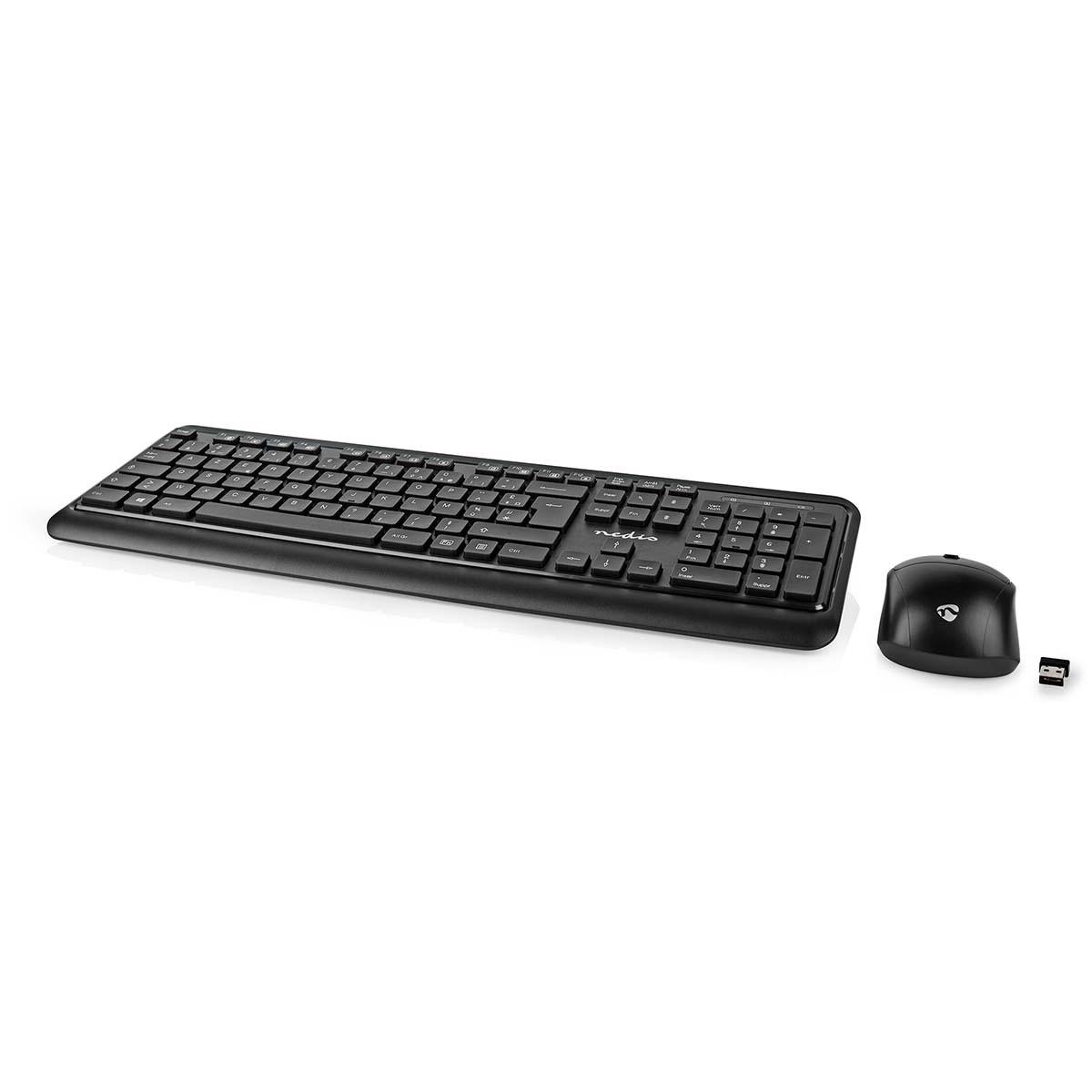 Nedis  Maus und Tastatur | Kabellos | Maus- und Tastaturanschluss: USB | 800 / 1200 / 1600 dpi | Einstellbare DPI | AZERTY | FR Layout 