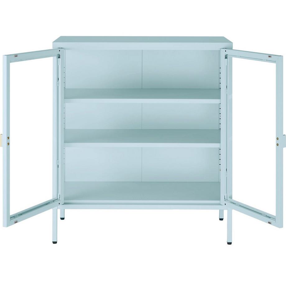 Tectake Metallvitrine Baker Glastüren mit Magnetverschluss verstellbare Zwischenböden  