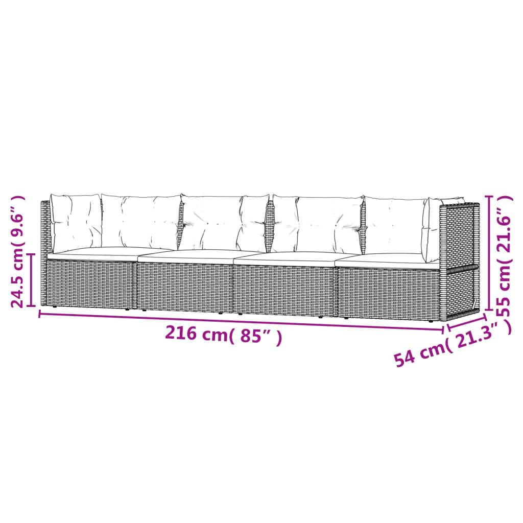 VidaXL set divani da giardino Polirattan  