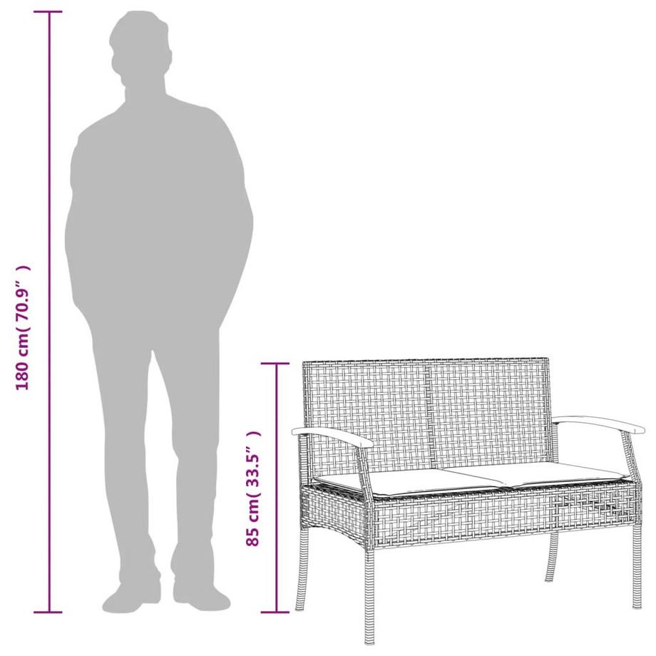 VidaXL Gartenbank poly-rattan  