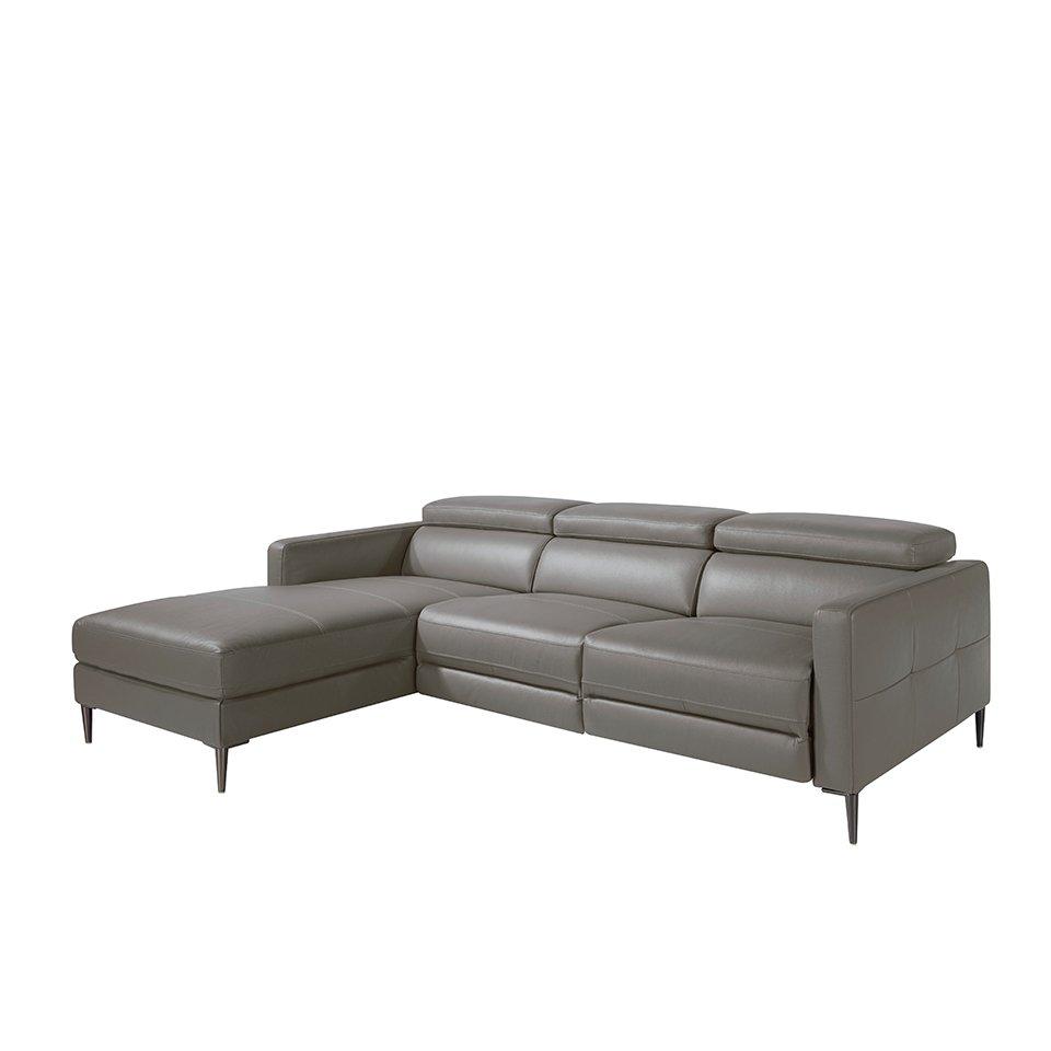 ANGEL CERDA Graues Lederecksofa mit Relax  