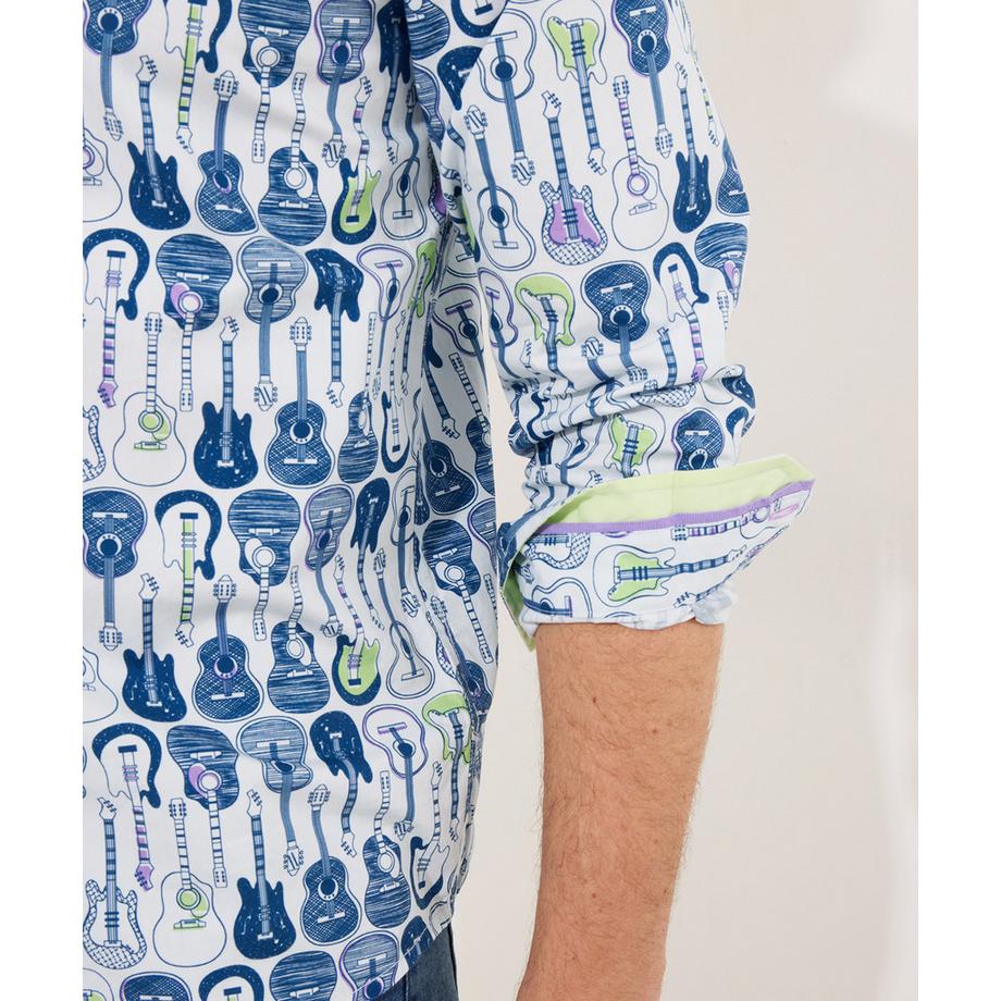 Joe Browns Langarmhemd Gitarrenmuster  