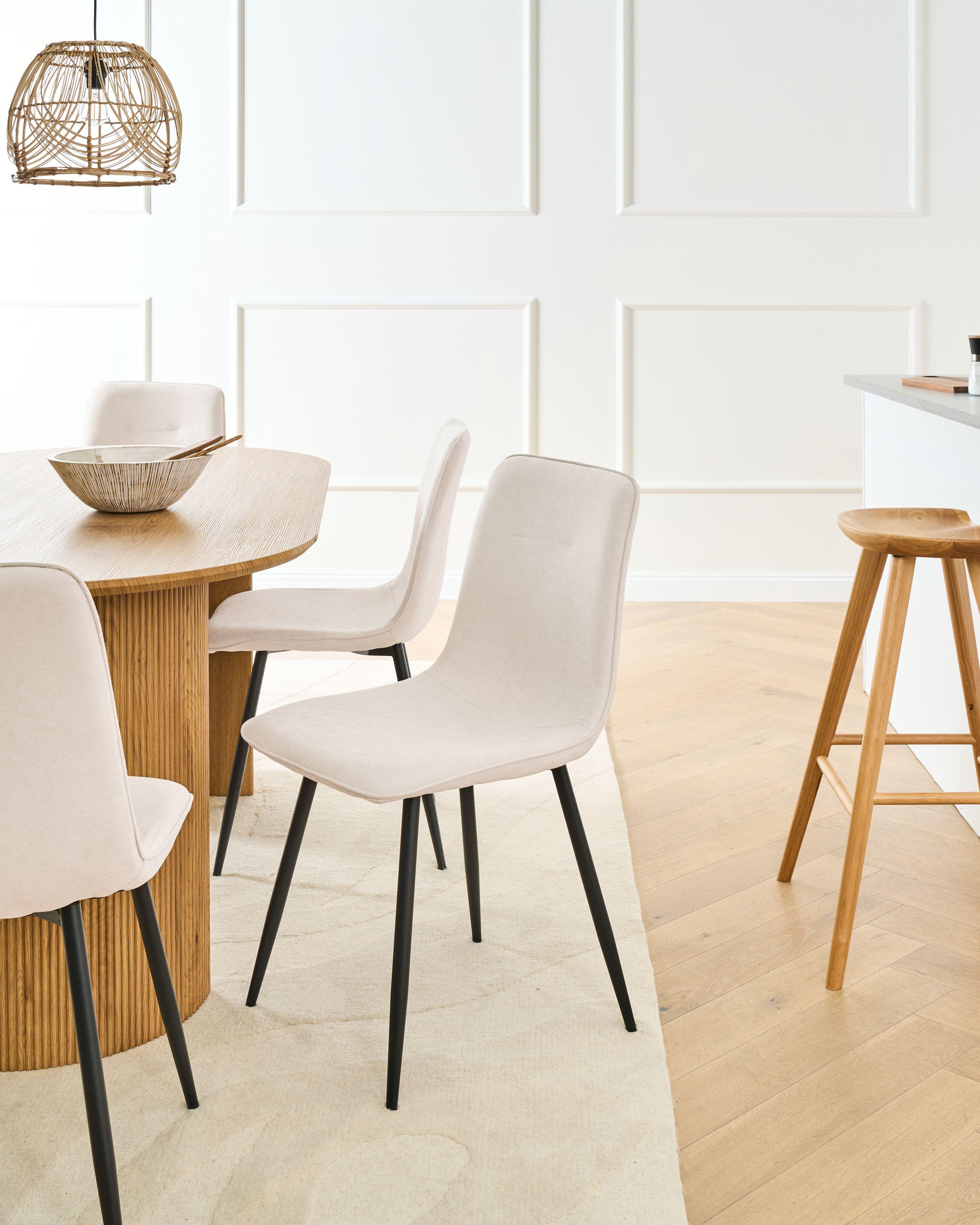 Beliani Set di 4 sedie da pranzo en Tessuto Moderno TUSCOLA  