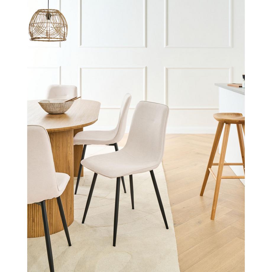 Beliani Esszimmerstuhl 4er Set aus Stoff Modern TUSCOLA  