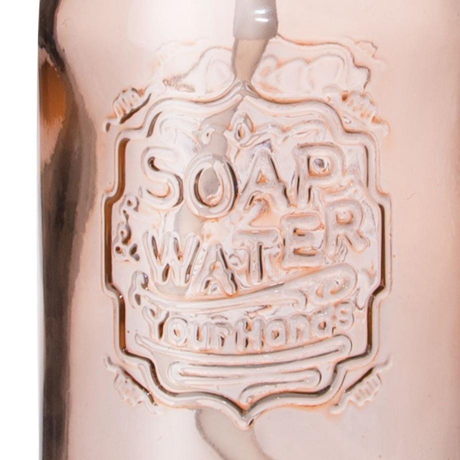 Orion  Pompe à savon liquide/pompe à détergent de style rétro, verre rose clair 